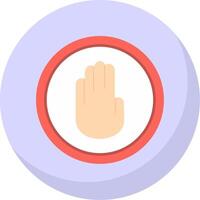 Stop Hand Flat Bubble Icon vector