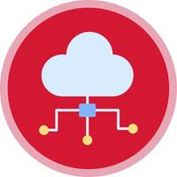 Cloud Computing Flat Multi Circle Icon vector