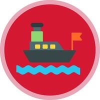 Ferry Flat Multi Circle Icon vector