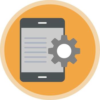 aplicación desarrollo plano multi circulo icono vector