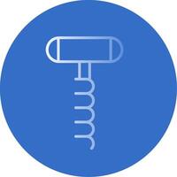 Corkscrew Flat Bubble Icon vector