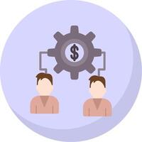 Money Team Connect Flat Bubble Icon vector