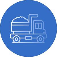 Dump Truck Flat Bubble Icon vector