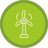 Wind Turbine Line Multi Circle Icon vector