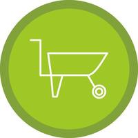 Wheelbarrow Line Multi Circle Icon vector