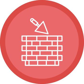 Bricks Tower Line Multi Circle Icon vector