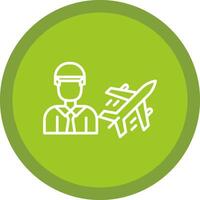 Air Engineer Line Multi Circle Icon vector