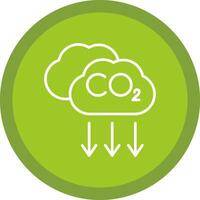 co2 línea multi circulo icono vector