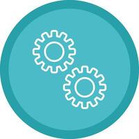 Cogwheel Line Multi Circle Icon vector