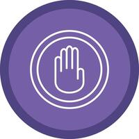 Stop Hand Line Multi Circle Icon vector