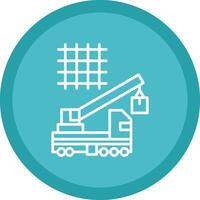 Crane Lifting Line Multi Circle Icon vector