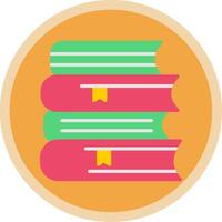 libros plano multi circulo icono vector