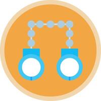 Hand Cuffs Flat Multi Circle Icon vector
