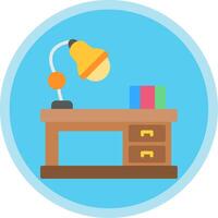 Office Desk Flat Multi Circle Icon vector