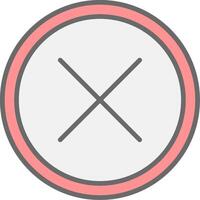 Cross Line Filled Light Icon vector