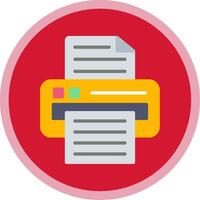 Printer Flat Multi Circle Icon vector