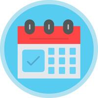 Calendar Flat Multi Circle Icon vector