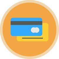 credit card Flat Multi Circle Icon vector