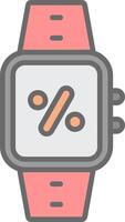Percentage Line Filled Light Icon vector