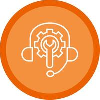 Tech Support Line Multi Circle Icon vector