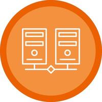 Servers Line Multi Circle Icon vector