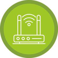 Wireless Modem Line Multi Circle Icon vector