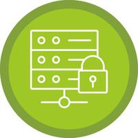 Server Protection Line Multi Circle Icon vector