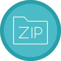 Zip Files Line Multi Circle Icon vector