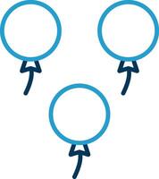 Balloons Line Blue Two Color Icon vector