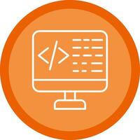 codificación línea multi circulo icono vector