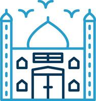 Mosque Line Blue Two Color Icon vector