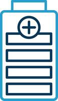 Battery Level Line Blue Two Color Icon vector