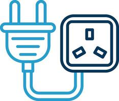 Wall Plug Line Blue Two Color Icon vector