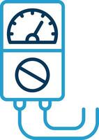 Voltage Indicator Line Blue Two Color Icon vector