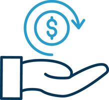Return Of Investment Line Blue Two Color Icon vector