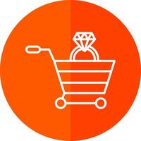 Shopping Cart Line Yellow White Icon vector