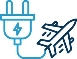 Electric Transport Line Blue Two Color Icon vector