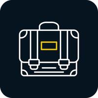 Briefcase Line Yellow White Icon vector