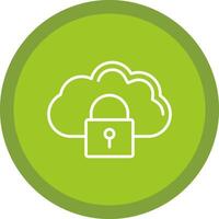 Cloud Security Line Multi Circle Icon vector