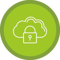 nube seguridad línea multi circulo icono vector