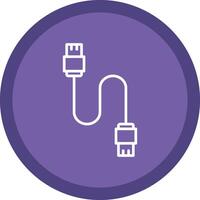 Database Cable Line Multi Circle Icon vector