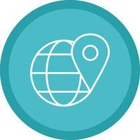 Global Location Line Multi Circle Icon vector