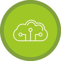 Cloud Circuit Line Multi Circle Icon vector