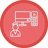 System Worker Line Multi Circle Icon vector