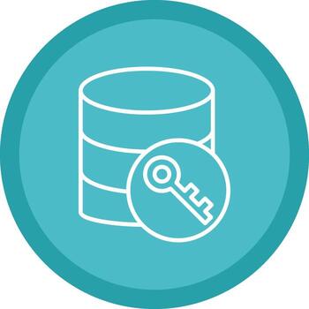 base de datos cifrado línea multi circulo icono vector