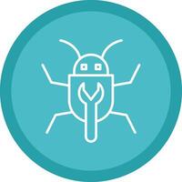 Bug Fixing Line Multi Circle Icon vector