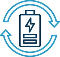 Eco Battery Line Blue Two Color Icon vector