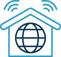Internet Connection Line Blue Two Color Icon vector