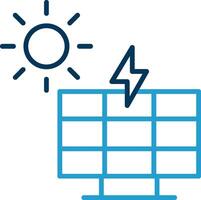 Solar Power Line Blue Two Color Icon vector