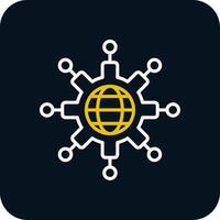 Network Line Yellow White Icon vector